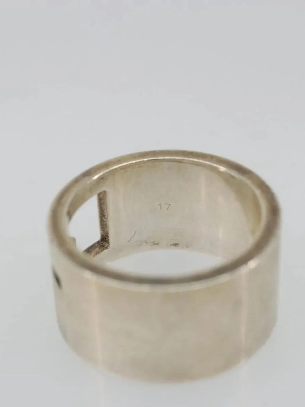 GUCCI Branded G Ring Ag925 Silver Auth SW2379V